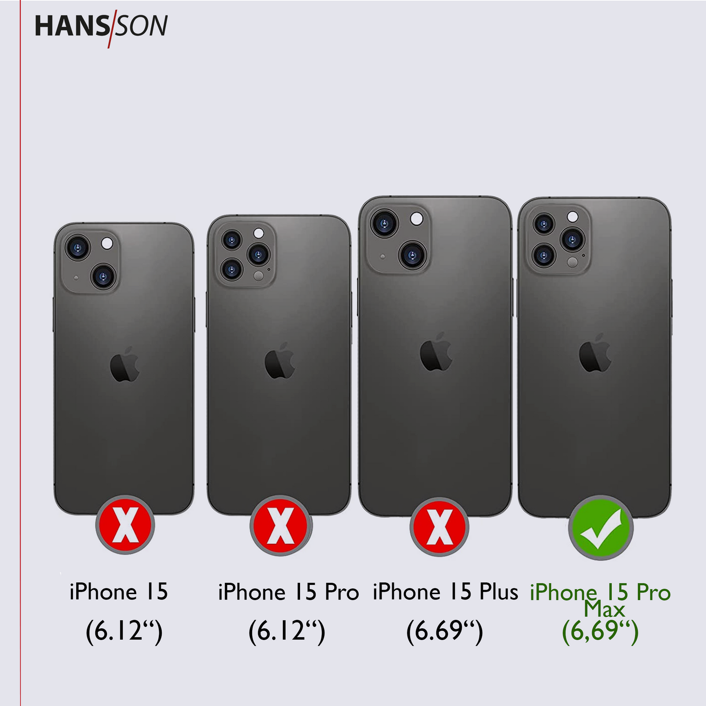 HANS/SON iPhone 15 Pro Max Handyhülle mit Klappfunktion | Dünne Echtlederhülle mit MagSafe Funktion und herausnehmbarer Einzel-Hülle