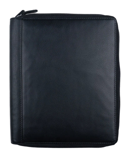 Business-Organizer | Edles Echt-Leder-Case mit 2 Fächern, Platz für A5 Block oder Tablet und wichtige Utensilien, ideal für unterwegs | HANS/SON