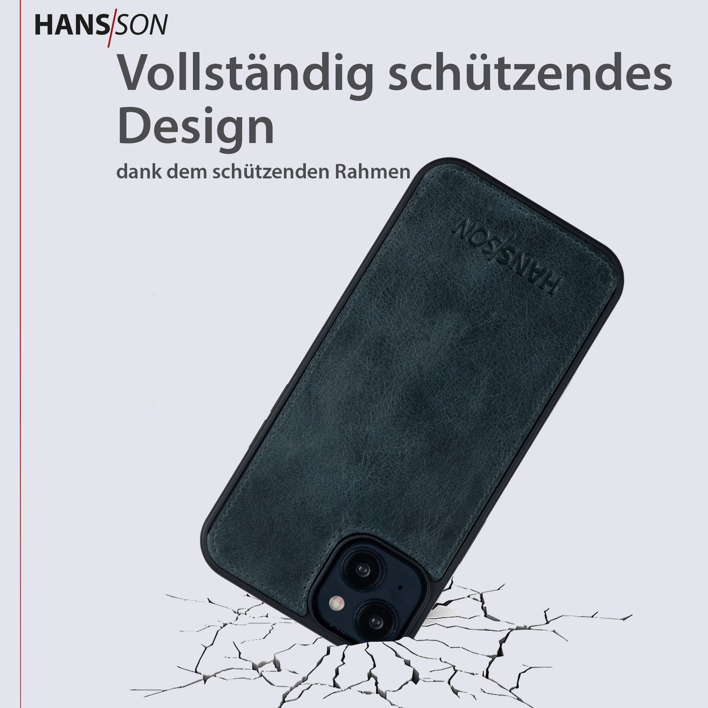 HANS/SON iPhone 13 Handyhülle | Dünne Echtlederhülle mit MagSafe Funktion