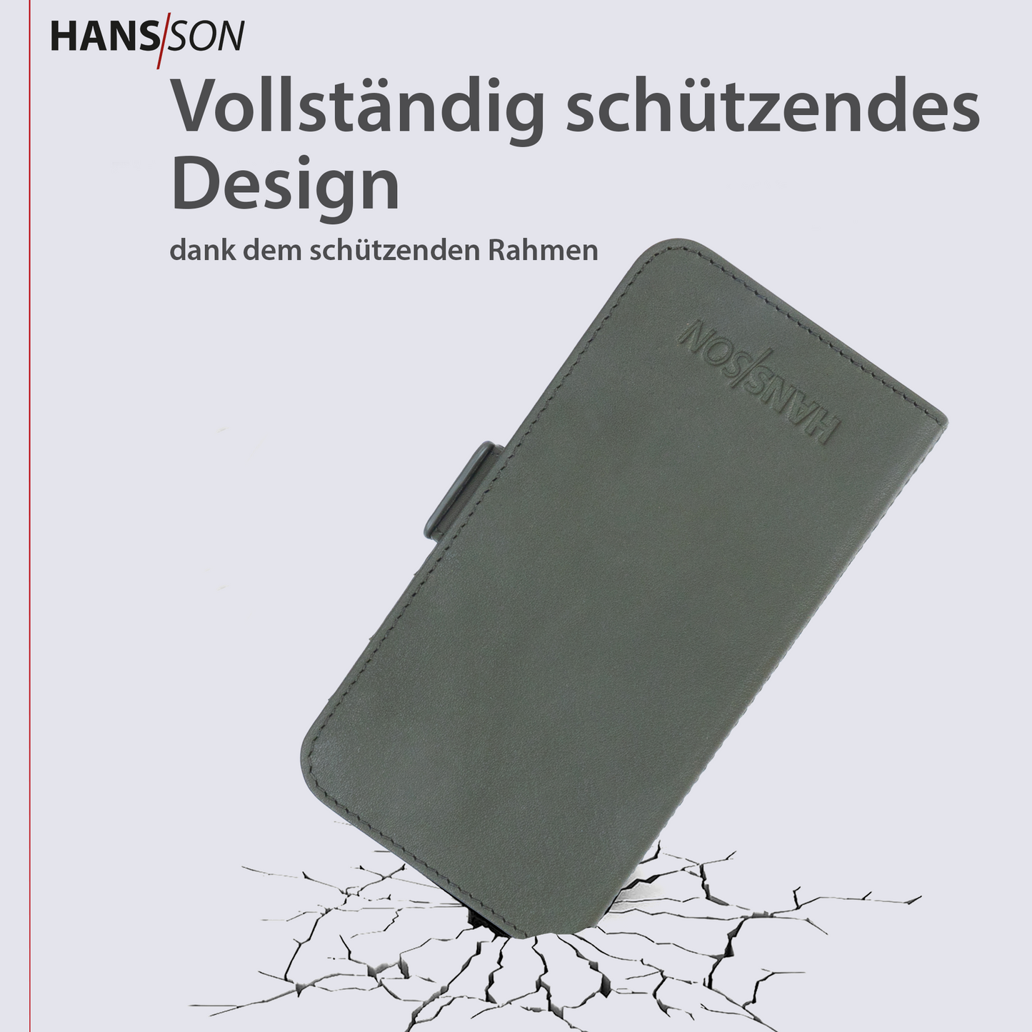 HANS/SON iPhone 15 Handyhülle mit Klappfunktion | Dünne Echtlederhülle mit MagSafe Funktion und herausnehmbarer Einzel-Hülle