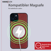 HANS/SON iPhone 14 Plus Handyhülle mit Klappfunktion | Dünne Echtlederhülle mit MagSafe Funktion und herausnehmbarer Einzel-Hülle