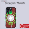 HANS/SON iPhone 15 Pro Max Handyhülle mit Klappfunktion | Dünne Echtlederhülle mit MagSafe Funktion und herausnehmbarer Einzel-Hülle