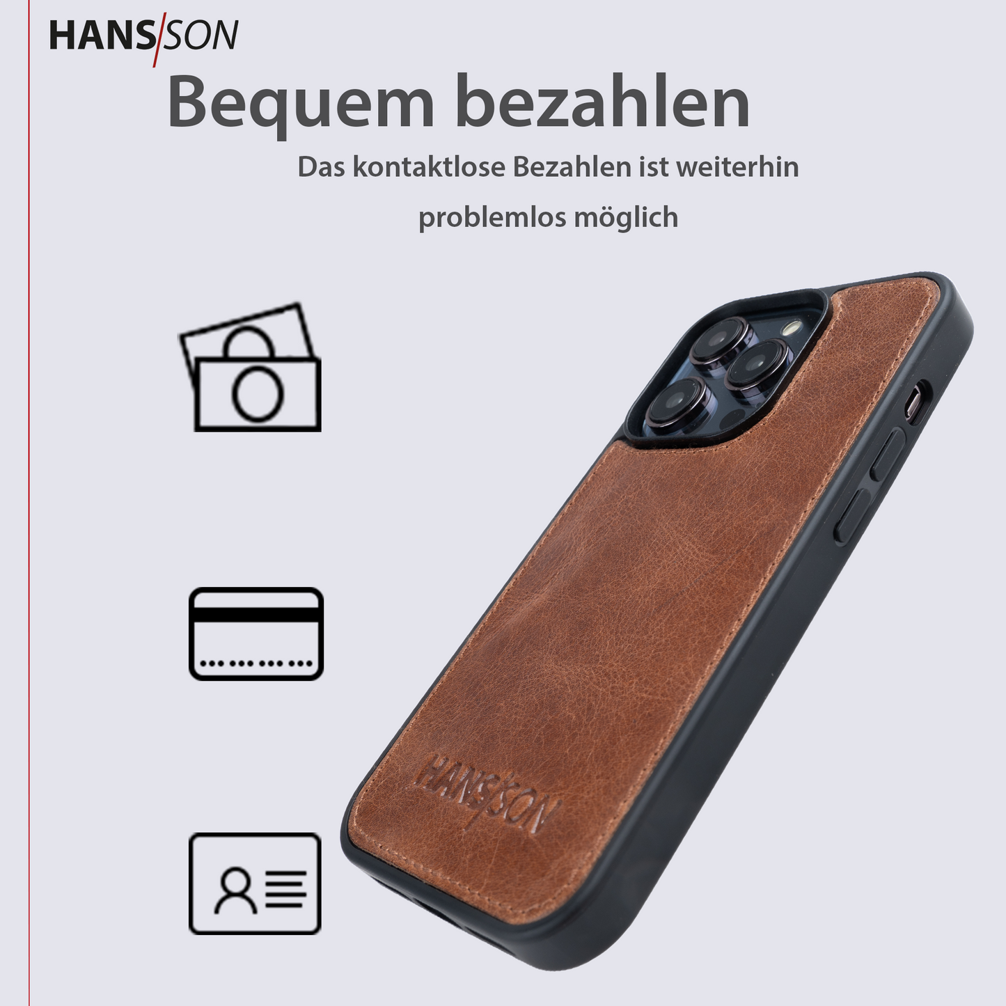 HANS/SON iPhone 12 Pro Max Handyhülle | Dünne Echtlederhülle mit MagSafe Funktion