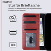 HANS/SON iPhone 13 Pro Handyhülle mit Klappfunktion | Dünne Echtlederhülle mit MagSafe Funktion und herausnehmbarer Einzel-Hülle