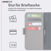 HANS/SON iPhone 15 Pro Max Handyhülle mit Klappfunktion | Dünne Echtlederhülle mit MagSafe Funktion und herausnehmbarer Einzel-Hülle