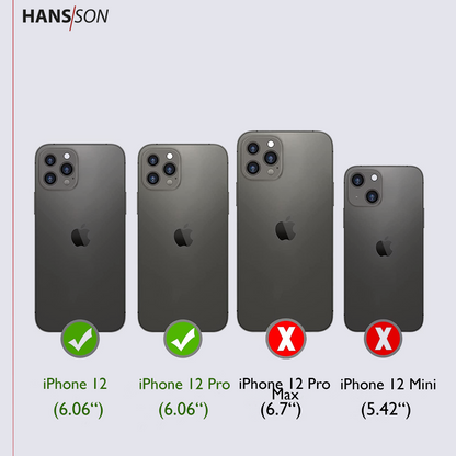 HANS/SON iPhone 12 / 12 Pro Handyhülle mit Klappfunktion | Dünne Echtlederhülle mit MagSafe Funktion und herausnehmbarer Einzel-Hülle