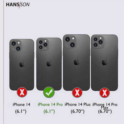 HANS/SON iPhone 14 Pro Handyhülle mit Klappfunktion | Dünne Echtlederhülle mit MagSafe Funktion und herausnehmbarer Einzel-Hülle