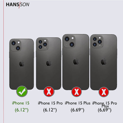 HANS/SON iPhone 15 Handyhülle | Dünne Echtlederhülle mit MagSafe Funktion