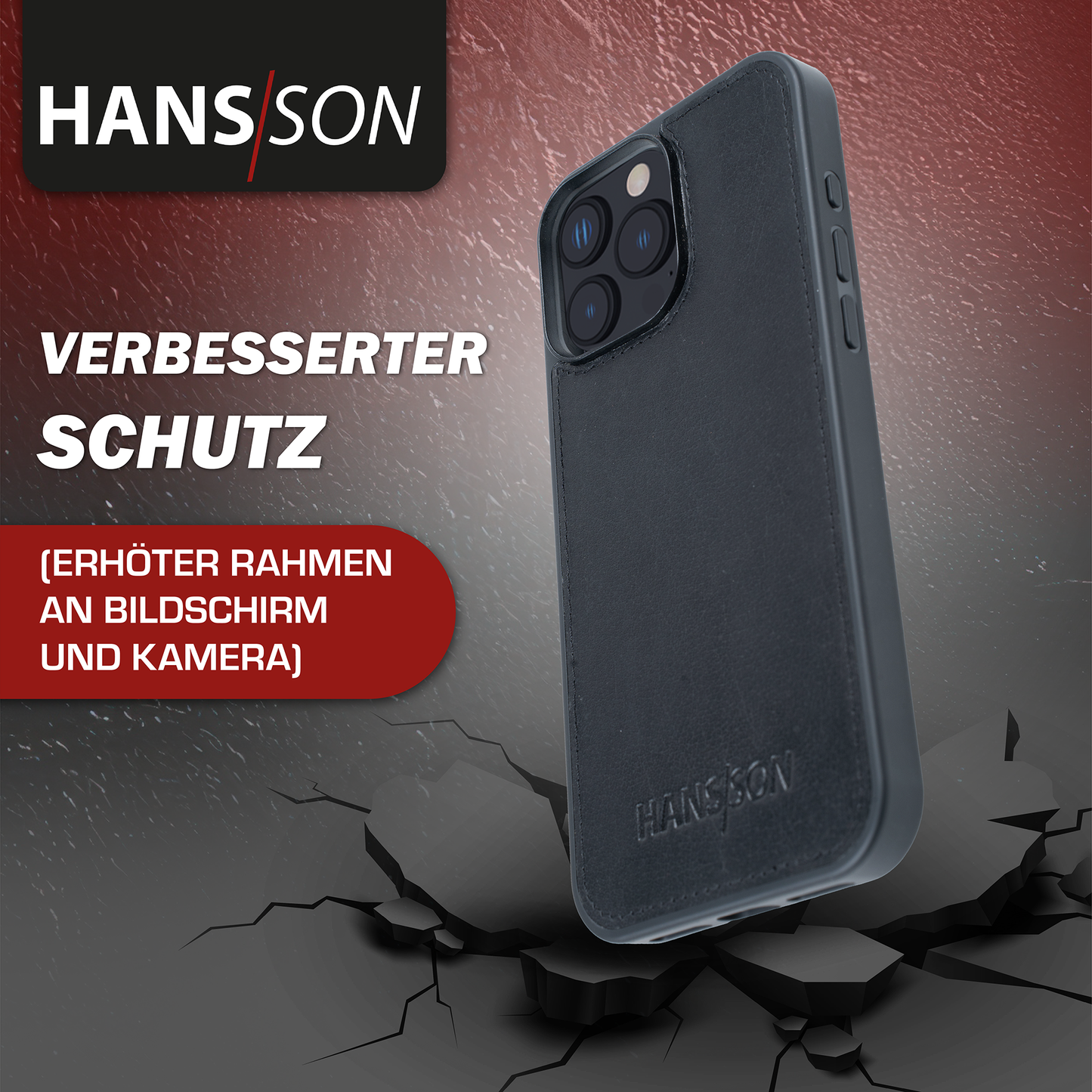 iPhone 16 Pro Max Leder Klapphülle Schwarz